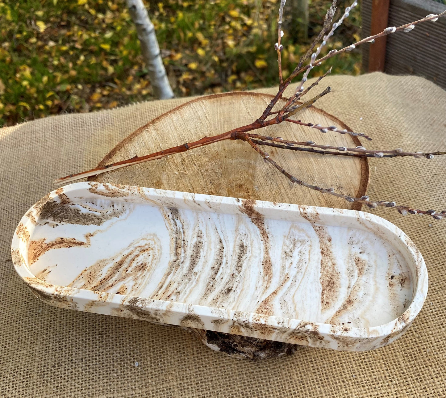 Unikke "Birk" inspireret tray 21 x 7 cm